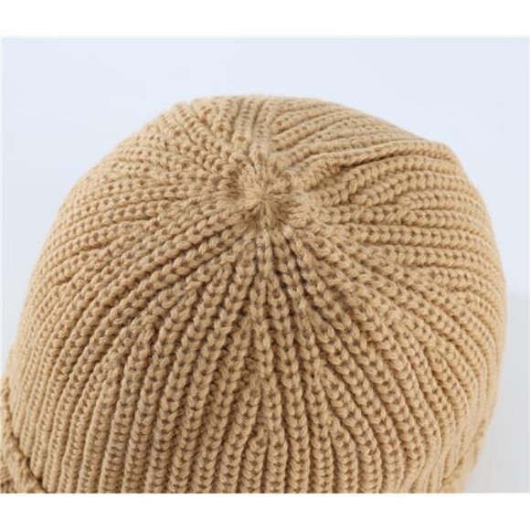 Men's Winter Hat Thick Knit Beanie Cap Beige - Picture 7 of 7
